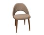 Knoll Saarinen Conference Stuhl - Stuhlbeine Eiche Walnuss gebeizt - Leder Taupe