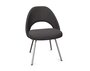 Knoll Saarinen Conference Stuhl - Stuhlbeine verchromt - Leder Charcoal
