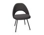 Knoll Saarinen Conference Stuhl - Stuhlbeine schwarz verchromt - Leder Charcoal
