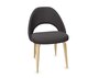 Knoll Saarinen Conference Stuhl - Stuhlbeine Eiche Natur gebeizt - Leder Charcoal
