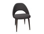Knoll Saarinen Conference Stuhl - Stuhlbeine Eiche Steingrau gebeizt - Leder Charcoal