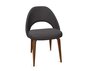 Knoll Saarinen Conference Stuhl - Stuhlbeine Eiche Walnuss gebeizt - Leder Charcoal