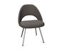 Knoll Saarinen Conference Stuhl - Stuhlbeine verchromt - Leder Mink Grey
