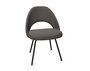 Knoll Saarinen Conference Stuhl - Stuhlbeine schwarz lackiert - Leder Mink Grey