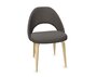 Knoll Saarinen Conference Stuhl - Stuhlbeine Eiche Natur gebeizt  - Leder Mink Grey