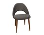 Knoll Saarinen Conference Stuhl - Stuhlbeine Eiche Walnuss gebeizt - Leder Mink Grey