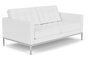 Knoll Florence Knoll Kollektion - Relax 2-Sitzer Sofa - Gestell hochglanzverchromt - Leder Volo White