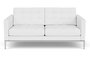 Knoll Florence Knoll Kollektion - Relax 2-Sitzer Sofa - Gestell hochglanzverchromt - Leder Volo White