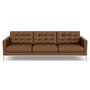 Knoll Florence Knoll Kollektion - Relax 3-Sitzer Sofa - Gestell Hochglanzverchromt - Leder Volo Coffee Bean