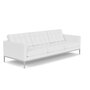 Knoll Florence Knoll Kollektion - Relax 3-Sitzer Sofa - Gestell Hochglanzverchromt - Leder Volo White