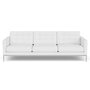 Knoll Florence Knoll Kollektion - Relax 3-Sitzer Sofa - Gestell Hochglanzverchromt - Leder Volo White