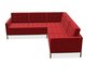 Knoll Florence Knoll Kollektion - Relax 5-Sitzer Sofa - Gestell lackiert, Farbe anthrazit - Tonus Bright Red