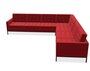 Knoll Florence Knoll Kollektion - Relax 7-Sitzer Sofa - Gestell lackiert, Farbe anthrazit - Tonus Bright Red