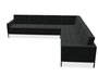 Knoll Florence Knoll Kollektion - Relax 7-Sitzer Sofa - Gestell lackiert, Farbe anthrazit - Tonus Black
