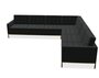 Knoll Florence Knoll Kollektion - Relax 7-Sitzer Sofa - Gestell lackiert, Farbe bronze - Tonus Black