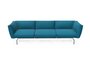 Knoll International Avio Sofa 3er Sofa Kompakte Version-Aluminiumfarbig Lackiertes Gestell-Turquoise-Tonus 854t