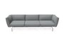 Knoll International Avio Sofa 3er Sofa Kompakte Version-Gestell hochglänzend Chrom-Navy Steel-Tonus 216t