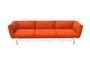 Knoll International Avio Sofa 3er Sofa Kompakte Version-Gestell hochglänzend Chrom-Orange-Tonus 125t