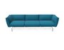 Knoll International Avio Sofa 3er Sofa Kompakte Version-Gestell hochglänzend Chrom-Turquoise-Tonus 854t