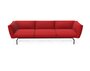 Knoll International Avio Sofa 3er Sofa Kompakte Version-Schwarz Lackiertes Gestell-Bright Red-Tonus 130t