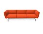 Knoll International Avio Sofa 3er Sofa Kompakte Version-Schwarz Lackiertes Gestell-Orange-Tonus 125t