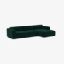 &Tradition Develius Sofa 3 Sitzer mit Chaiselong-Ritz 6726 Dark Green-Chaiselong Rechts