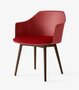 &Tradition Rely HW77 - Sessel mit Sitzkissen: Walnut - Vermilion Red - Vidar-0556
