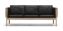 Carl Hansen & Søn CH163 Sofa - Leder Thor 301 - schwarz - Eiche geölt