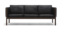 Carl Hansen & Søn CH163 Sofa - Leder Thor 301 - schwarz - Walnuss geölt