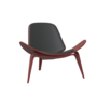 Carl Hansen & Søn CH07 Shell Chair - CHS Soft Farben - red brown / Leder Loke 7150 schwarz