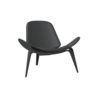 Carl Hansen & Søn CH07 Shell Chair - CHS Soft Farben - black / Leder Loke 7150 schwarz
