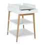 Quax Changing Table - Hip + Drawer - White/Naturel Wickeltisch