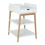 Quax Changing Table - Hip + Drawer - White/Naturel Wickeltisch