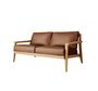 Case Stanley 2-Seater Sofa - Oak Frame- Leather Flamenco Brown