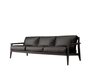 Case Stanley 3-Seater Sofa - Black Frame - Leather Flamenco Black