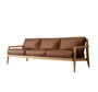Case Stanley 3-Seater Sofa - Oak Frame- Leather Flamenco Brown