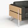 Case Forum - 3-Sitzer Sofa - Oak / Black Leather