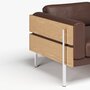 Case Forum - 3-Sitzer Sofa - Oak / Dark Brown Leather