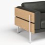 Case Forum -  Armsessel - Oak / Black Leather