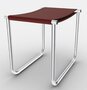 Cassina 9 Tabouret - Hocker - Verchromt - Rootbraun