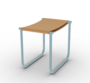 Cassina 9 Tabouret - Hocker - Natur_Hellblau_Lackiert