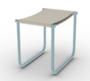 Cassina 9 Tabouret - Hocker - Elfenbein_Hellblau_Lackiert
