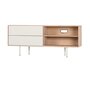 Gazzda Fina Sideboard 150 - Oiled oak - White 1015; Fronts: Furniture linoleum - Mushroom 4176