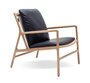 Gazzda Dedo Easy Chair - Oiled oak - White 1015; Upholstery: Dakar leather - Black 0500