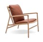 Gazzda Dedo Easy Chair - Oiled oak - White 1015; Upholstery: Dakar leather - Whisky 2732