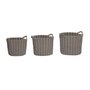 Huebsch Korb mit Henkeln rund Baumwolle grau 3er Set