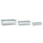 Huebsch Glasbox matt silber Glas/Metall 3er Set