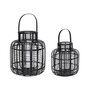 Huebsch Laterne Bambus schwarz 2er Set ø31 / ø38 cm