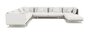 Ethimo Baia Chaiselounge links - Leinen-Leder - Aluminium Carbon Teakholz