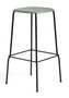 Hay Soft Edge 85 Stool - Black Powder Coated - Dusty Green Polypropylene - High - W41.5 x D41.5 x H75